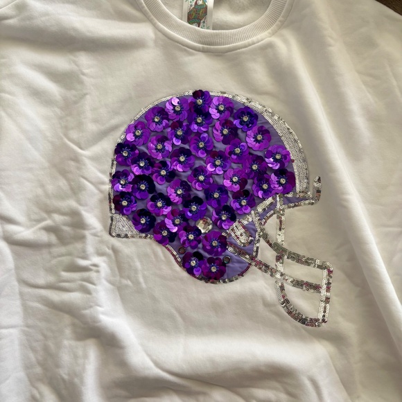 NWOT Queen of Sparkles purple helmet sweatshirt - Picture 2 of 4